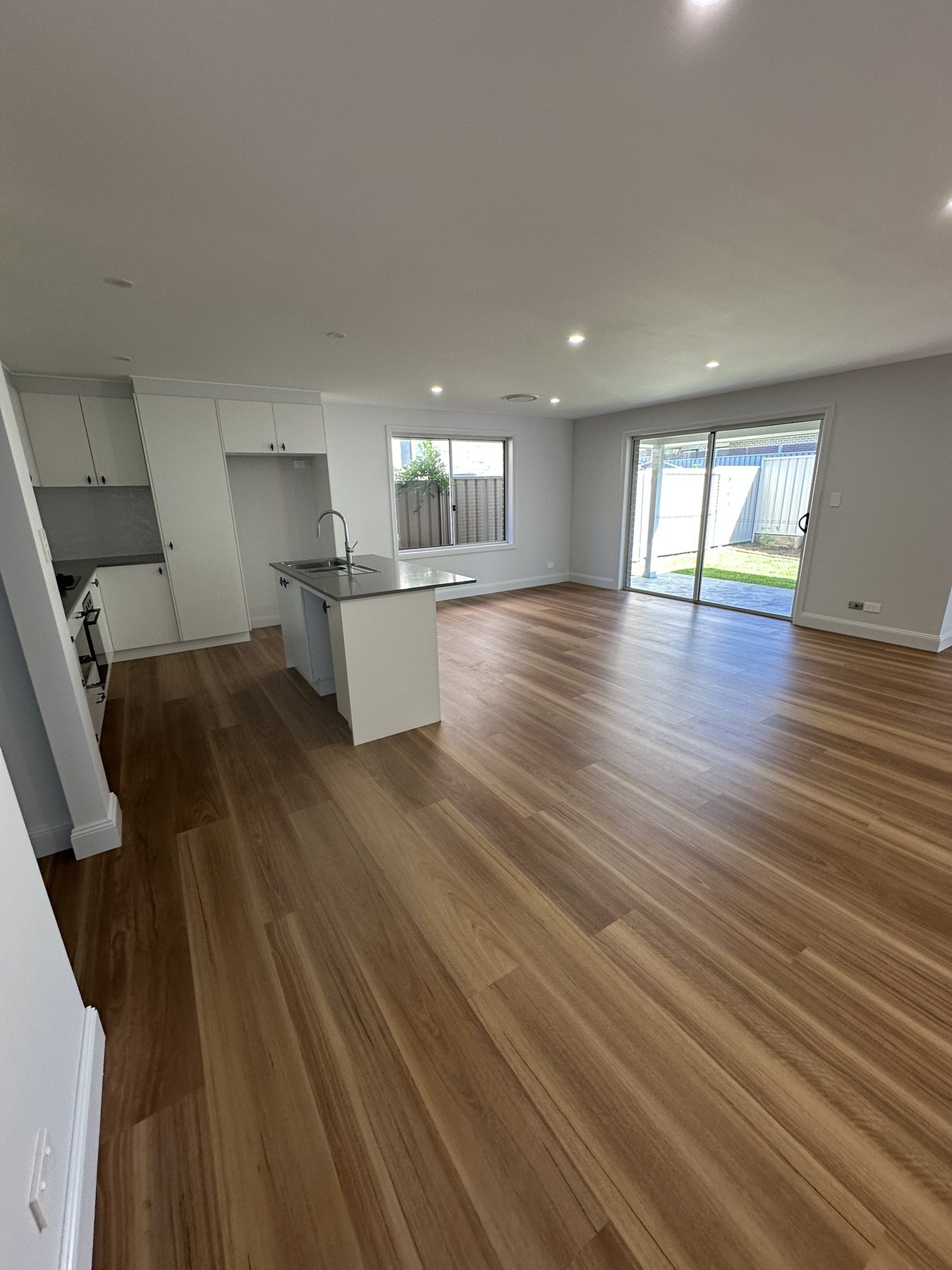 Airbnb, open plan kitchen and living area cleaned