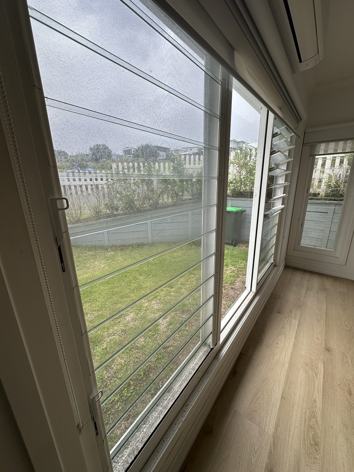 Clean window detail after commercial cleaning