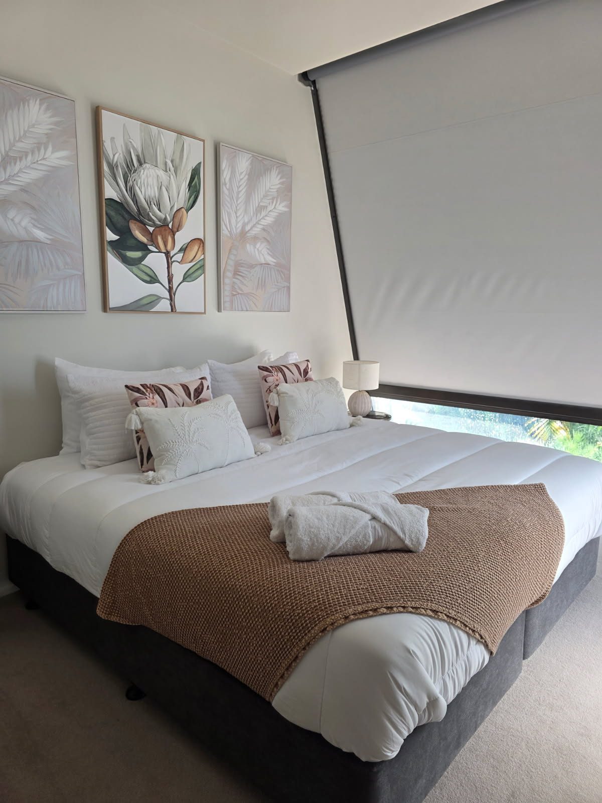 Clean bedroom prepared during regular cleaning